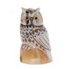 Image 1 : White Water Buffalo Horn Scrimshaw Owl RARE  (CLB-472)