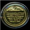 Image 2 : .75oz Franklin Mint PR70 DCAM 24k plated Sterling Silver Round History of the American Presidency J.