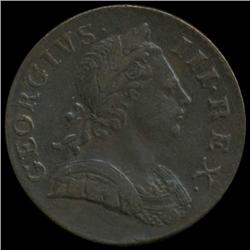 1770 US Colonial British George III Halfpenny XF+ (COI-7172)