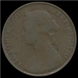 1874H British Victoria Halfpenny Circulated (COI-7128)