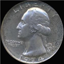 1974S Washington 25c Quarter Coin Graded GEM Proof Deep Cameo (COI-6876)