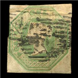 1847 RARE British 1 Shilling Victoria Stamp Hi Grade (STM-0054)