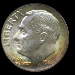 1948D Roosevelt Dime Graded PCGS MS66 with FB (COI-6388)