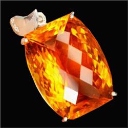 176.67ct Sterling Pendant AAA Golden Yellow Citrine (JEW-1839)