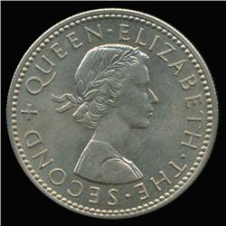 1956 New Zealand Shilling Super GEM MS65+ (COI-6803)