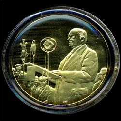 .75oz Franklin Mint PR70 DCAM 24k plated Sterling Silver Round History of the American Presidency F.
