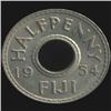 Image 2 : 1954 Fiji 1/2 Penny Elizabeth BU MS64+ (COI-7001)