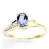 Image 1 : 1.00Ct Natural Iolite & Diamond Solid 9K Gold Ring (JEW-9030X)