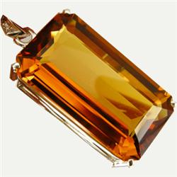 72.15ct Madeira Citrine Emerald White Gold Vermeil Pendant  (JEW-1862)