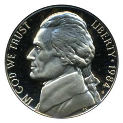 1984S Jefferson Nickel PROOF PCGS Top Graded DCAM (COI-4416)