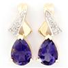 Image 1 : 1.46Ct Natural Iolite & Diamond 9K Gold Earrings (JEW-9103X)