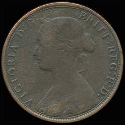 1862 British Victoria Halfpenny Circulated (COI-7245)