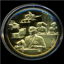 .75oz Franklin Mint PR70 DCAM 24k plated Sterling Silver Round History of the American Presidency H.