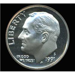 1991S Roosevelt Dime Graded PCGS PR69 DCAM (COI-6407)