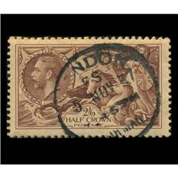 1912 RARE British 1/2 Crown George Stamp Hi Grade (STM-0030)