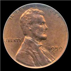 1959D US Lincoln Cent Coin Graded MS67 Red (COI-4178)