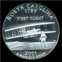 2001S US NC Silver Quarter Graded PCGS PR69 DCAM (COI-5436)