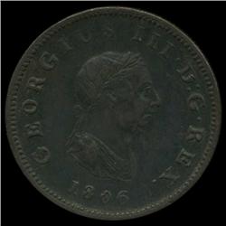 1806 British George III Halfpenny 3 Berries XF (COI-7187)