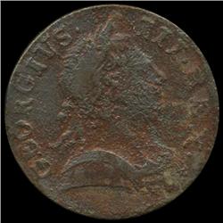 1771 US Colonial British George III Halfpenny VF details (COI-7178)