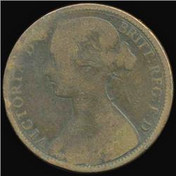 1861 British Victoria Penny Circulated (COI-7204)