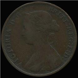 1863 British Victoria Halfpenny XF/VF (COI-7258)