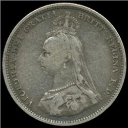 1888/7 Britain Victoria Shilling High Grade (COI-7040)