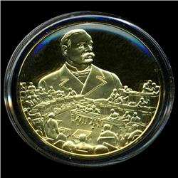 .75oz Franklin Mint PR70 DCAM 24k plated Sterling Silver Round History of the American Presidency G.