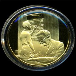 .75oz Franklin Mint PR70 DCAM 24k plated Sterling Silver Round History of the American Presidency L.