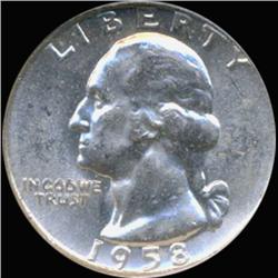 1958 Washington 25c Silver Quarter Coin Graded GEM (COI-6836)