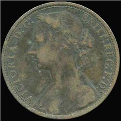 1876H British Victoria Penny XF/VF (COI-7222)