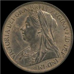 1901 Britain Victoria Penny BU MS63+ (COI-7046)