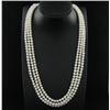 Image 2 : White Saltwater Pearl Three Strand Necklace (JEW-250C)