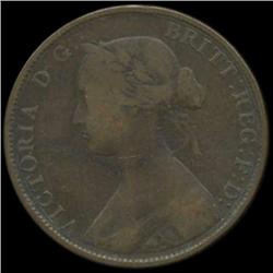 1860 Britain Victoria Half Penny Better Grade Scarce Variety (COI-7052)