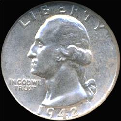 1942 Washington 25c Silver Quarter Coin Graded GEM (COI-6813)