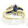 Image 2 : 1.2ct Ceylon Blue Sapphire & Diamond 10k Gold Ladies Ring (JEW-1508)