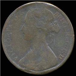 1861 British Victoria Penny Circulated (COI-7203)