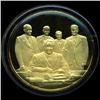 Image 1 : .75oz Franklin Mint PR70 DCAM 24k plated Sterling Silver Round History of the American Presidency F.