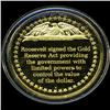 Image 2 : .75oz Franklin Mint PR70 DCAM 24k plated Sterling Silver Round History of the American Presidency F.
