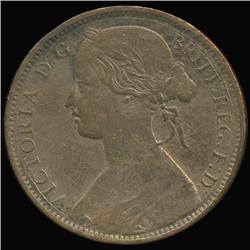 1866 British Victoria Penny Circulated (COI-7214)