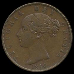 1846 British Victoria Halfpenny XF (COI-7138)