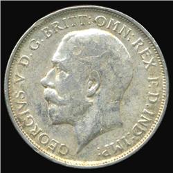 1914 Britain George V Florin AU/Unc Great Toning (COI-7087)
