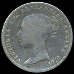 1845 Britain Victoria 4 Pence Groat Better Grade (COI-7036)