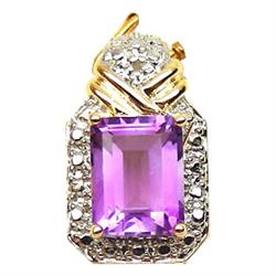 10.80ct Purple Amethyst Octagon Sterling Pendant (JEW-1863)
