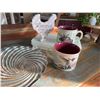 Image 1 : Lot: Wildlife Mugs, Swirl Glass Plate, Tupperware