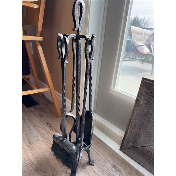 Wrought Iron Fireplace Tool Set With Stand