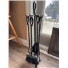 Image 2 : Wrought Iron Fireplace Tool Set With Stand