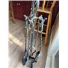 Image 3 : Wrought Iron Fireplace Tool Set With Stand