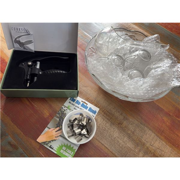 Wine Opener, Glass Bowl, Cat Supplies Assortment