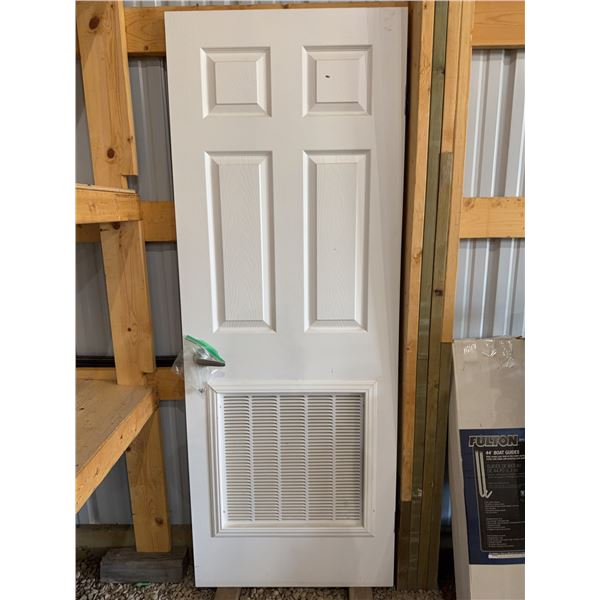 White 6-Panel Prehung Louvered Interior Door