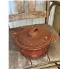 Image 3 : Wooden Chair, Log Cabin Birdhouse, Cast Pot Lot